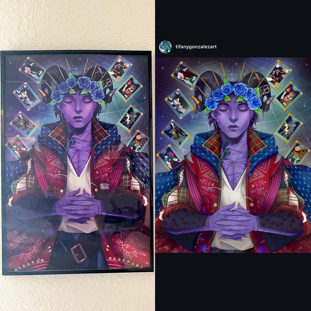 Critical Role CR C3 Mighty Nein Mollymauk Tealeaf Framed Fan Art Print D&D DND
